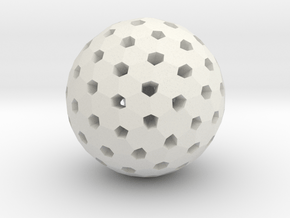 Polyhedron Pendant V in White Natural Versatile Plastic