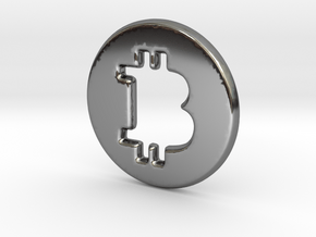 Bitcoin Hollow in Fine Detail Polished Silver