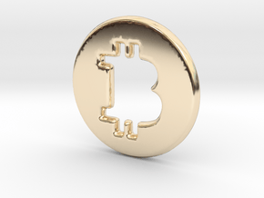 Bitcoin Hollow in 14k Gold Plated Brass