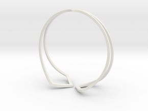 HIDDEN HEART Bracelet. Pure Elegance  in White Natural Versatile Plastic: Medium