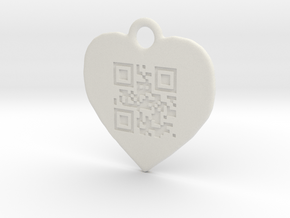 DRAW QR pendant - LOVE YOU in White Natural Versatile Plastic