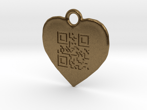 DRAW QR pendant - LOVE YOU in Natural Bronze