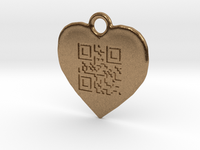 DRAW QR pendant - LOVE YOU in Natural Brass