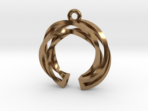 Twisted ring pendant with multiple branchs in Natural Brass