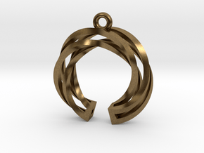 Twisted ring pendant with multiple branchs in Natural Bronze