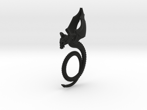 Scary Dragon pendant in Black Natural Versatile Plastic
