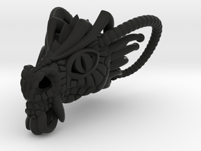 Dragon head pendant in Black Premium Versatile Plastic