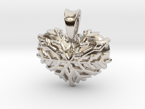Frozen Heart in Rhodium Plated Brass