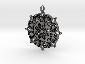 Geometric Flower Mandala  in Polished Nickel Steel
