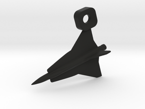 Saab Draken Keychain in Black Natural Versatile Plastic
