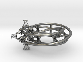 Mobius Compass  in Polished Silver (Interlocking Parts)