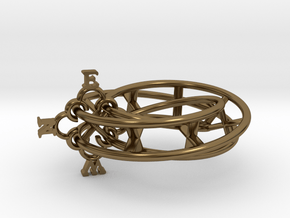 Mobius Compass  in Polished Bronze (Interlocking Parts)