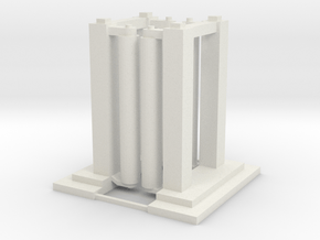 'HO Scale' - Wash Station - Double Unit in White Natural Versatile Plastic