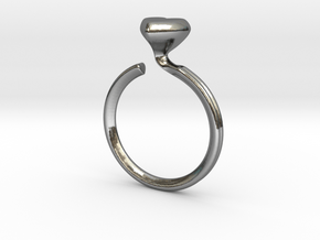 Flowing Heart Solitaire in Fine Detail Polished Silver: 5 / 49
