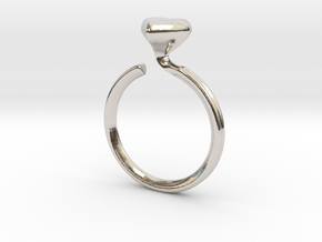 Flowing Heart Solitaire in Rhodium Plated Brass: 5 / 49