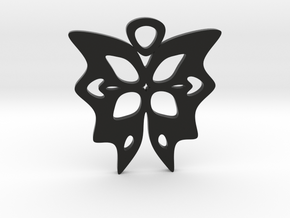 Butterfly Pendant in Black Premium Versatile Plastic