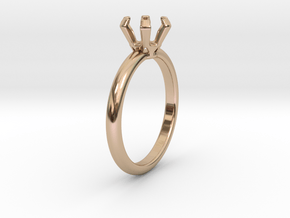 Round Solitaire in 14k Rose Gold Plated Brass: 6 / 51.5