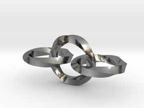 Twisted rings chain - Earrings or Pendant in Polished Silver (Interlocking Parts): Small