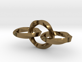 Twisted rings chain - Earrings or Pendant in Polished Bronze (Interlocking Parts): Small