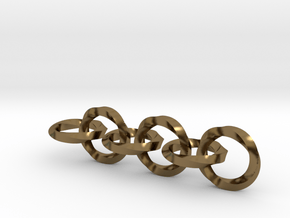 Twisted rings chain - Earrings or Pendant in Polished Bronze (Interlocking Parts): Large