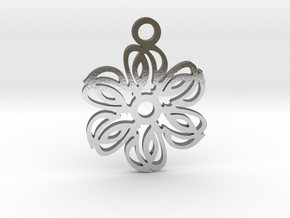 Exotic flower. Pendant in Polished Silver