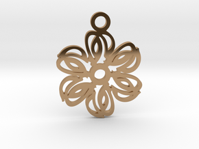 Exotic flower. Pendant in Polished Brass