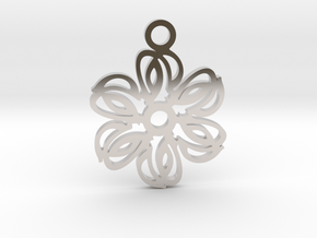 Exotic flower. Pendant in Rhodium Plated Brass
