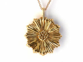 Coral Leptocyathus Pendant - Nature Jewelry in Polished Bronze