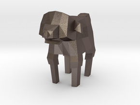 Low Poly Sheep in Polished Bronzed Silver Steel