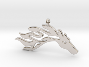 fire horse in Rhodium Plated Brass