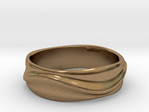 Ebb and Flow Ring No.1 - Gentle Curves, Size 7 in Natural Brass