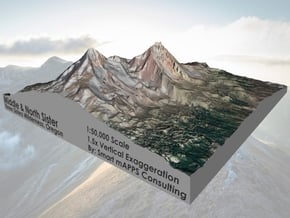 Middle & North Sisters Volcanic Peaks, Oregon: 6" in Full Color Sandstone