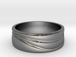 Ebb and Flow Ring No. 3 - Single Wave, Size 9 in Polished Silver
