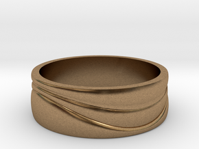 Ebb and Flow Ring No. 3 - Single Wave, Size 9 in Natural Brass