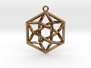 Woven Vector Equilibrium Pendant v2  1.2" in Natural Brass