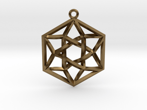 Woven Vector Equilibrium Pendant v2  1.2" in Natural Bronze