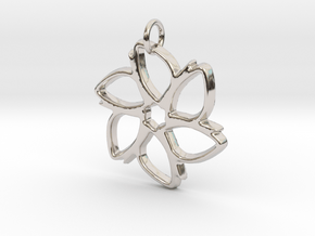 Six-Petaled Flower Pendant in Platinum