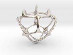 Construction of feelings. Pendant in Rhodium Plated Brass