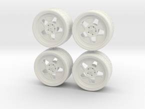 1:24 Hoonicorn Fifteen52 wheels in White Natural Versatile Plastic