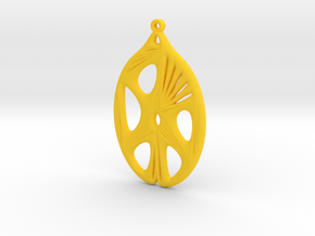 Voronoi Catenoid Curve Earring (001b) in Yellow Processed Versatile Plastic