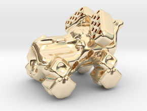 The intrepid cannon space-crawler! in 14k Gold Plated Brass