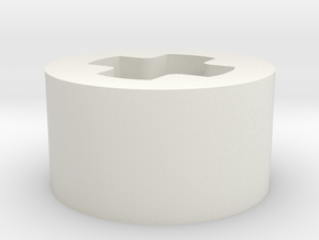 1 x 1 x 1-2 F axle hole in White Natural Versatile Plastic