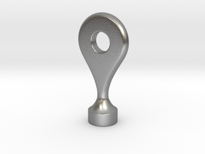 Google Maps Marker - Magnet (with hole) in Natural Silver