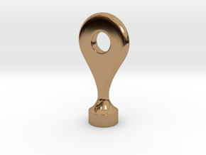 Google Maps Marker - Magnet (with hole) in Polished Brass