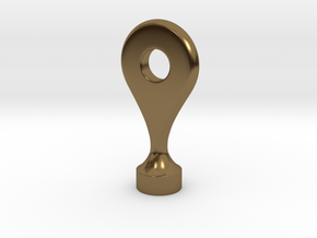 Google Maps Marker - Magnet (with hole) in Polished Bronze