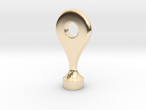 Google Maps Marker - Magnet (with hole) in 14k Gold Plated Brass