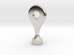 Google Maps Marker - Magnet (with hole) in Rhodium Plated Brass