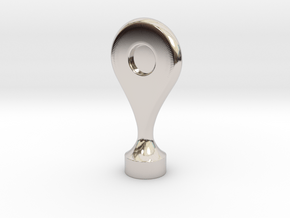 Google Maps Marker - Magnet (no hole) in Rhodium Plated Brass