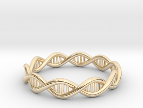 DNA Ring - Size 7 in 14k Gold Plated Brass