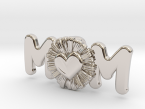 Daisy Mom Heart Pendant in Platinum: Extra Small